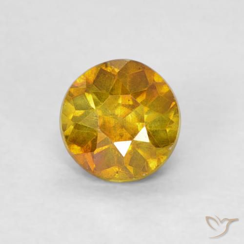 0.49ct Naturale Albicocca Arancia Sfalerite, Rotondo, SI-I1
