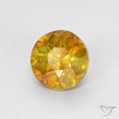 Sfalerite Albicocca Arancia naturale da 0.49 ct, Rotondo, SI-I1