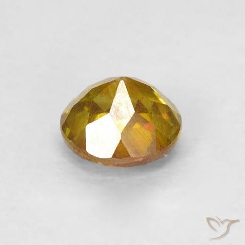 Sfalerite Albicocca Arancia naturale da 0.49 ct, Rotondo, SI-I1