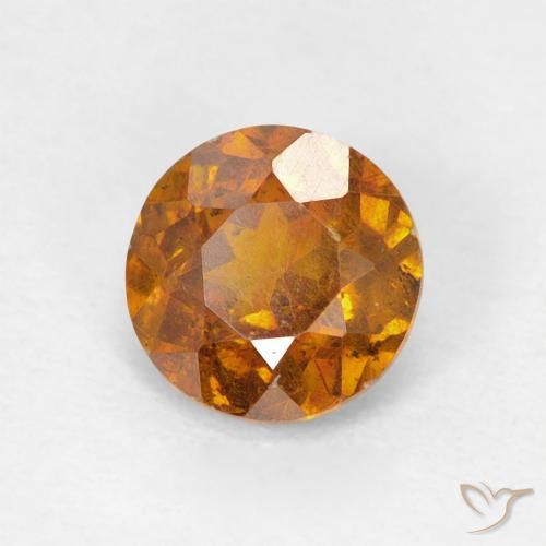 Sfalerite Arancio Terra naturale da 1.00 ct, Rotondo, SI-I1