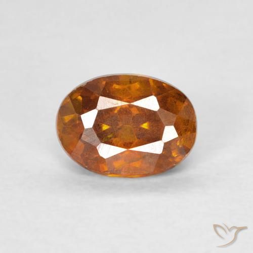 0.81ct Naturale Arancione scuro Sfalerite, Ovale, SI-I1