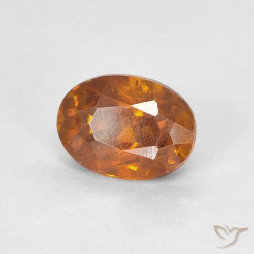Sfalerite Arancione scuro naturale da 0.81 ct, Ovale, SI-I1
