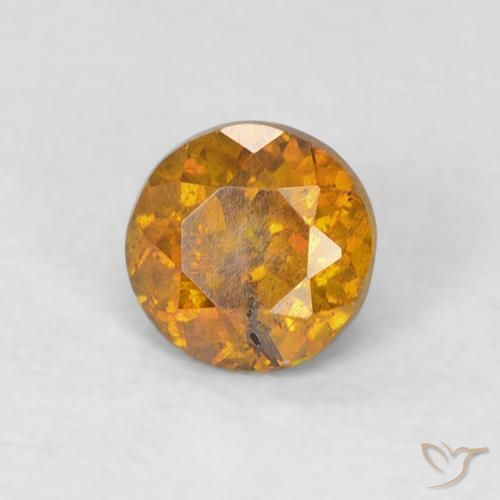 Sfalerite Arancione scuro naturale da 0.56 ct, Rotondo, SI-I1