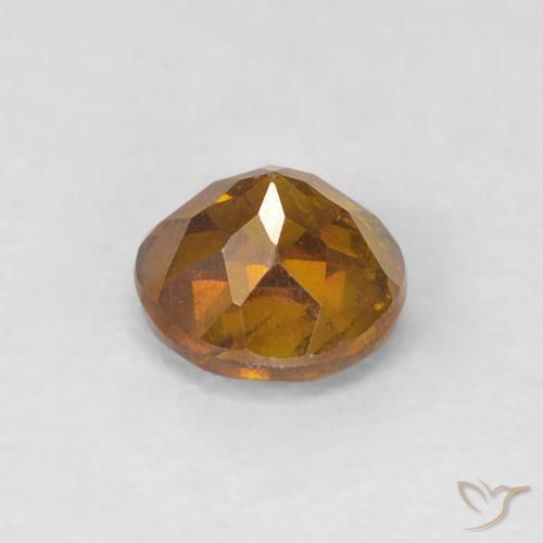 Sfalerite Arancione scuro naturale da 0.56 ct, Rotondo, SI-I1