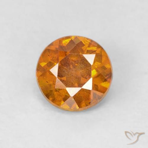 0.53ct Naturale Arancio Terra Sfalerite, Rotondo, SI-I1