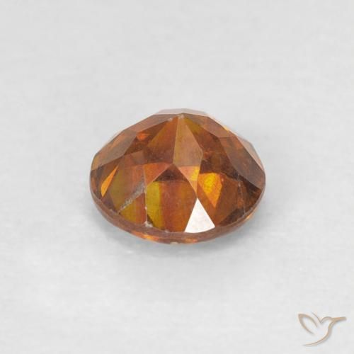 Sfalerite Medium Dark-Orange naturale da 0.56 ct, Rotondo, SI-I1