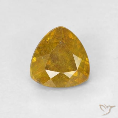 0.53ct Naturale Oro marroncino Sfalerite, Taglio trillion, SI-I1