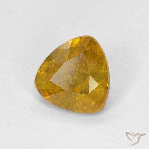Sfalerite Oro marroncino naturale da 0.53 ct, Taglio trillion, SI-I1