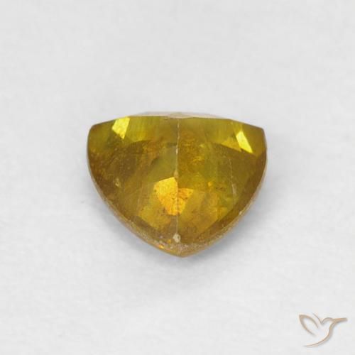 Sfalerite Oro marroncino naturale da 0.53 ct, Taglio trillion, SI-I1