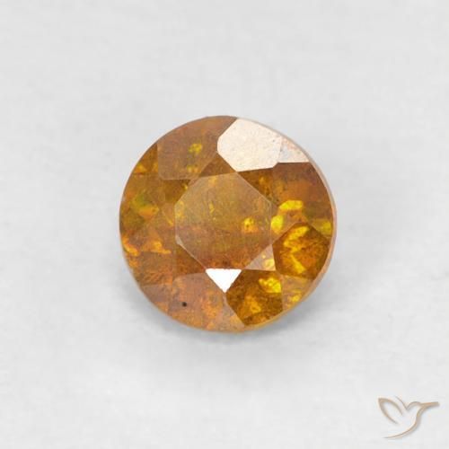 0.38ct Naturale Arancio Terra Sfalerite, Rotondo, SI-I1