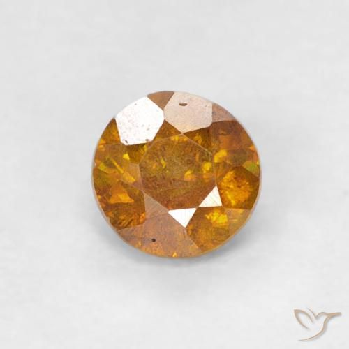 Sfalerite Arancio Terra naturale da 0.38 ct, Rotondo, SI-I1