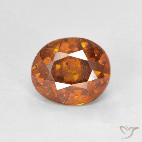1.28ct Naturale Medium Dark-Orange Sfalerite, Ovale, SI-I1