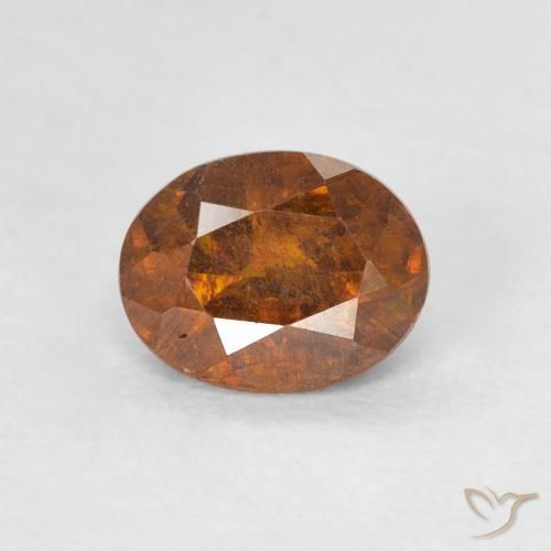 0.92ct Naturale Arancio Medio Sfalerite, Ovale, SI-I1