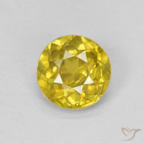 Sfalerite Giallo d'autunno naturale da 0.62 ct, Rotondo, VS-SI