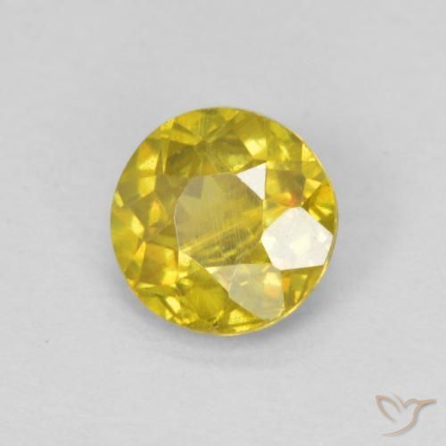 Sfalerite Giallo d'autunno naturale da 0.62 ct, Rotondo, VS-SI