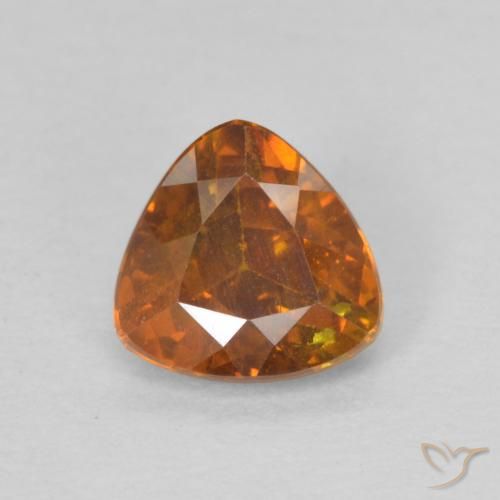 0.86ct Naturale Arancio Terra Sfalerite, Taglio trillion, SI-I1