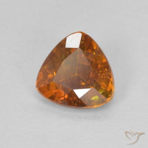 Sfalerite Arancio Terra naturale da 0.86 ct, Taglio trillion, SI-I1