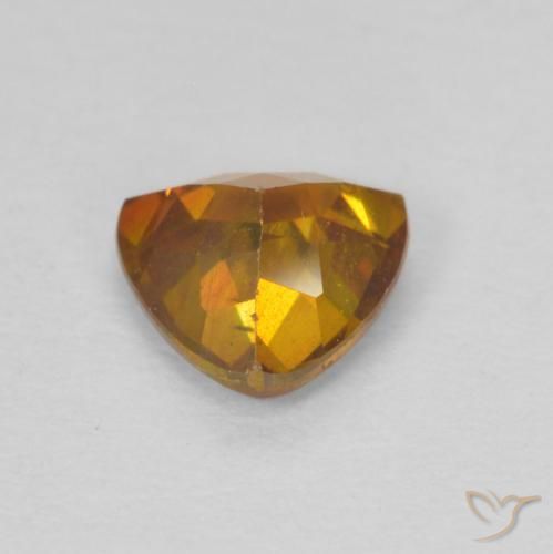 Sfalerite Arancio Terra naturale da 0.86 ct, Taglio trillion, SI-I1