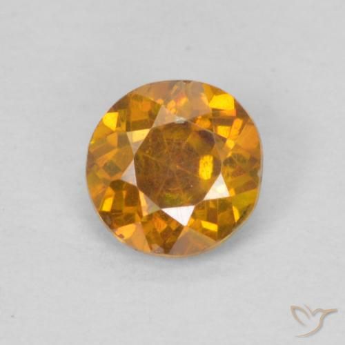 0.36ct Naturale Arancione marroncino Sfalerite, Rotondo, SI-I1