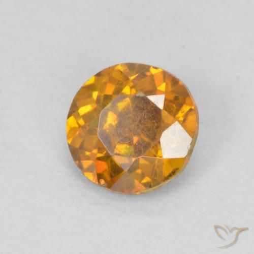 Sfalerite Arancione marroncino naturale da 0.36 ct, Rotondo, SI-I1