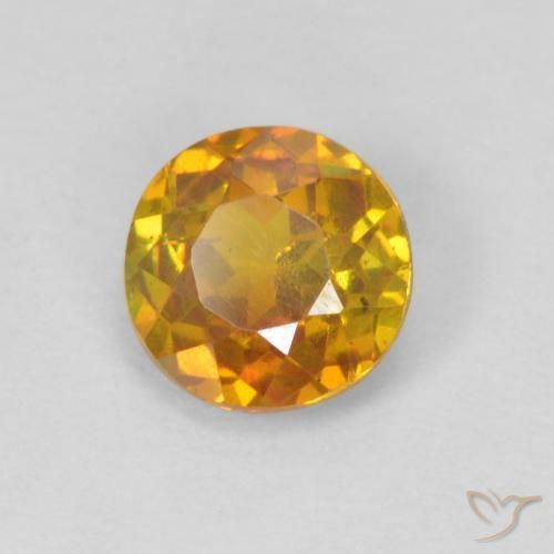 Sfalerite Arancio Medio naturale da 0.69 ct, Rotondo, SI-I1