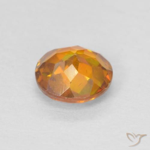 Sfalerite Arancio Medio naturale da 0.69 ct, Rotondo, SI-I1