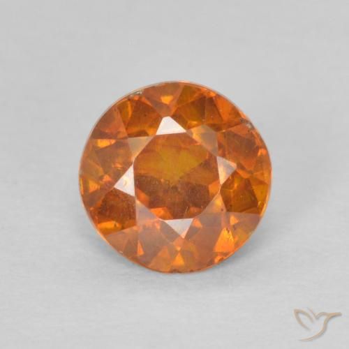 Sfalerite Medium Dark-Orange naturale da 0.79 ct, Rotondo, SI-I1