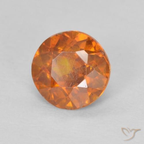 Sfalerite Medium Dark-Orange naturale da 0.79 ct, Rotondo, SI-I1