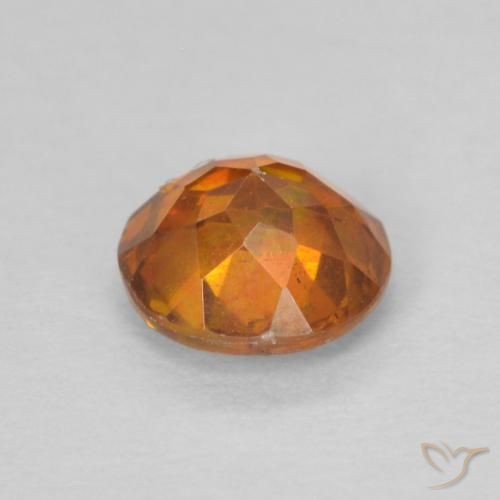 Sfalerite Medium Dark-Orange naturale da 0.79 ct, Rotondo, SI-I1