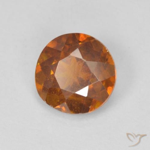 Sfalerite Arancione rossastra naturale da 0.92 ct, Rotondo, SI-I1