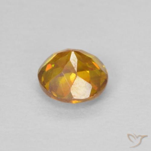 Sfalerite Arancio Medio naturale da 0.57 ct, Rotondo, SI-I1