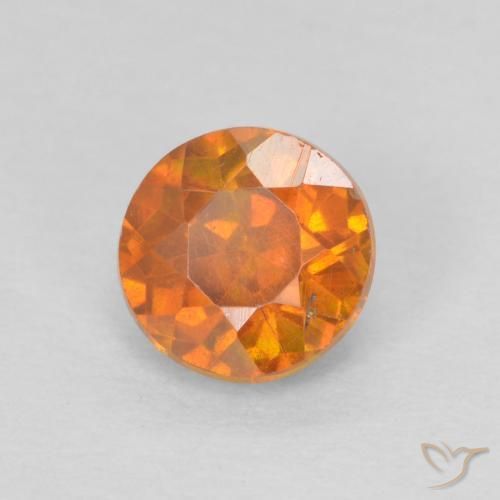Sfalerite Arancione brillante naturale da 0.81 ct, Rotondo, SI-I1