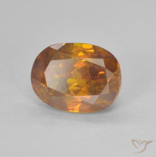 Sfalerite Arancione scuro naturale da 2.08 ct, Ovale, SI-I1