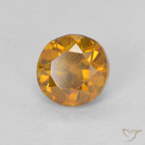 Sfalerite Arancione marroncino naturale da 0.46 ct, Rotondo, SI-I1