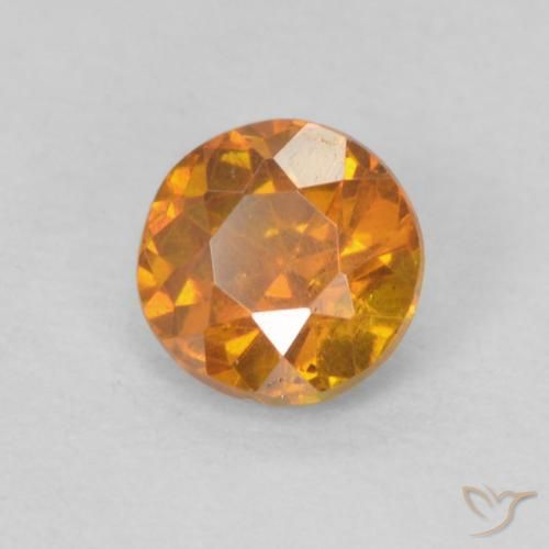 Sfalerite Arancio Medio naturale da 0.42 ct, Rotondo, SI-I1