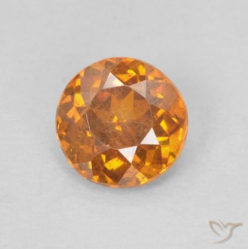 0.38ct Naturale Arancio Medio Sfalerite, Rotondo, SI-I1