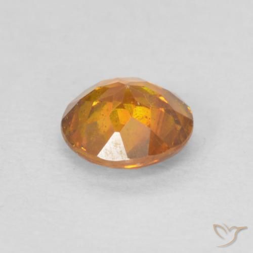Sfalerite Arancio Medio naturale da 0.38 ct, Rotondo, SI-I1