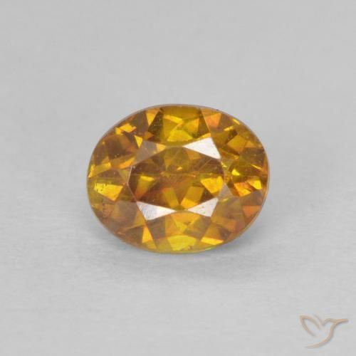 0.83ct Naturale Arancio Terra Sfalerite, Ovale, SI-I1