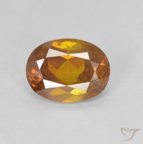 1.48ct Naturale Arancione scuro Sfalerite, Ovale, SI-I1