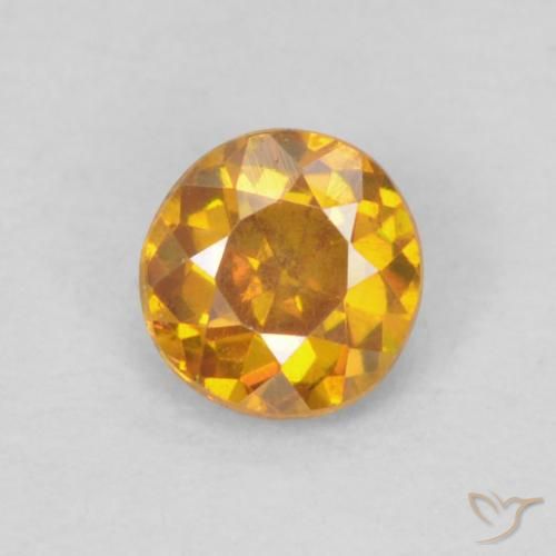 Sfalerite naturale arancione da 0,20 ct, taglio rotondo, SI-I1