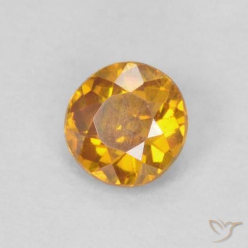 Sfalerite naturale arancione da 0,20 ct, taglio rotondo, SI-I1
