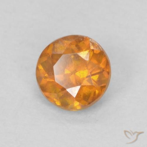 Sfalerite Arancio Medio naturale da 0.22 ct, Rotondo, SI-I1