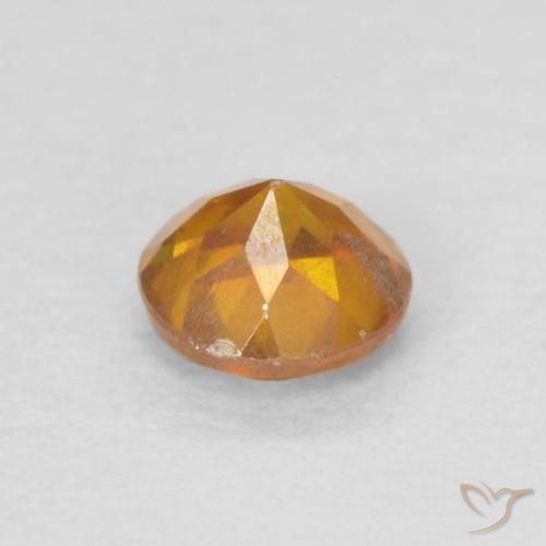 Sfalerite Arancio Medio naturale da 0.22 ct, Rotondo, SI-I1