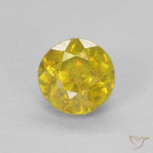 0.55ct Naturale Giallo cibernetico Sfalerite, Rotondo, VS-SI