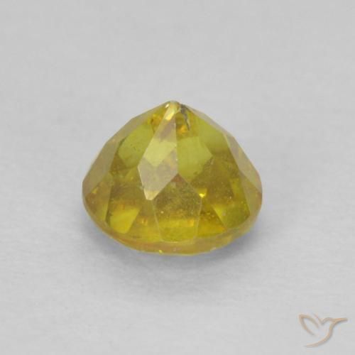Sfalerite Giallo cibernetico naturale da 0.55 ct, Rotondo, VS-SI