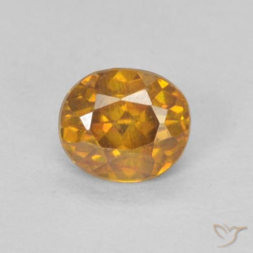 0.42ct Naturale Miele arancione Sfalerite, Ovale, VS-SI