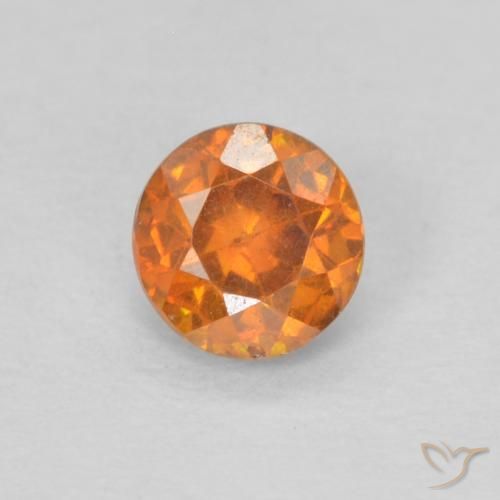 0.32ct Naturale Arancione brillante Sfalerite, Rotondo, VS-SI