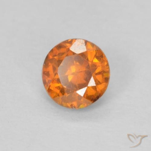 Sfalerite Arancione brillante naturale da 0.32 ct, Rotondo, VS-SI