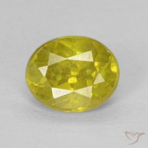 0.59ct Naturale Giallo medio Sfalerite, Ovale, VS-SI