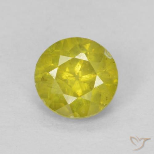 0.44ct Naturale Pineapple yellow Sfalerite, Rotondo, SI-I1
